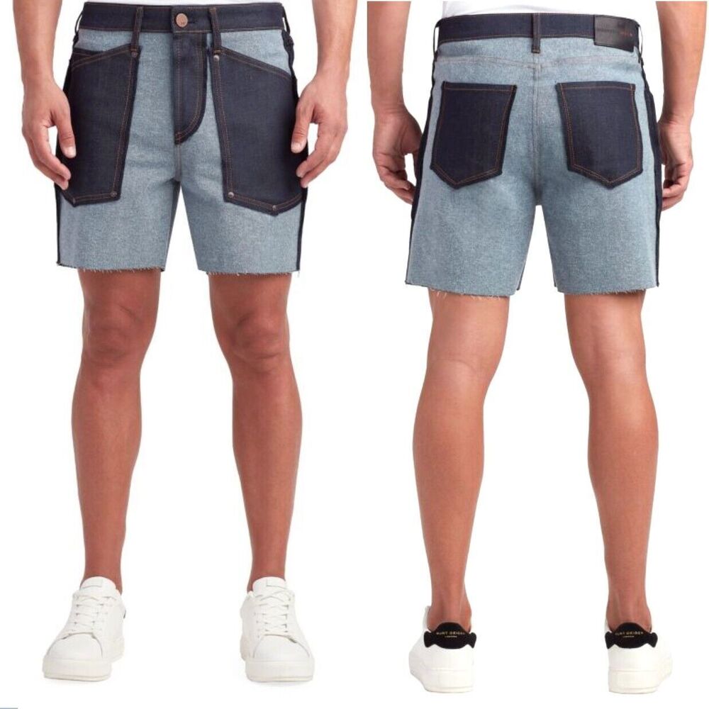 Monfrere X MFVLA Shorts Mens 33 Blue Two-Tone Japanese Denim Raw Edge Rock $198